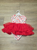Red Strawberry Print Tutu Dress