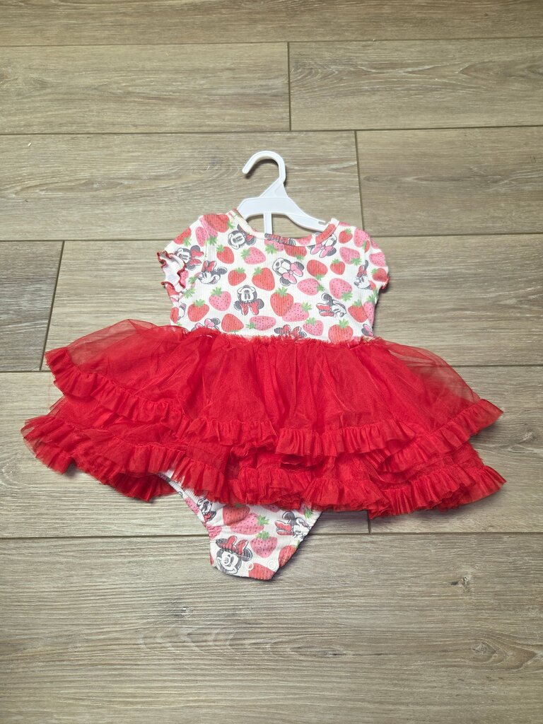 Red Strawberry Print Tutu Dress
