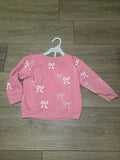 Pink Bow Printed Sweater