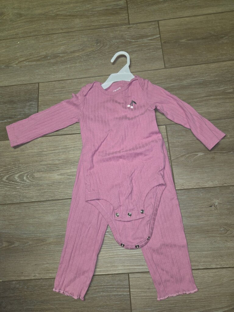 Pink Ribbed Baby Outfit