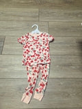 Girls Strawberry Print Pajama Set