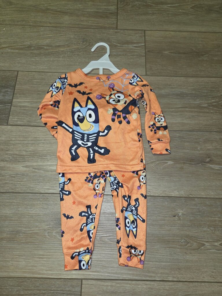 Orange Halloween Pajama Set with Bluey Design