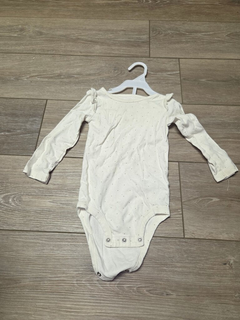 Cream Polka Dot Long Sleeve Bodysuit