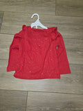 Red Glittery Long Sleeve Shirt