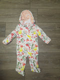 Floral Print Fleece Footed Pajamas