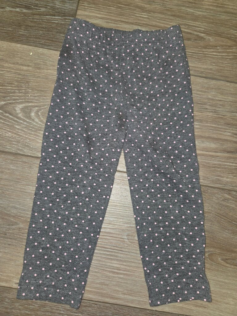 Girls' Gray Polka Dot Leggings