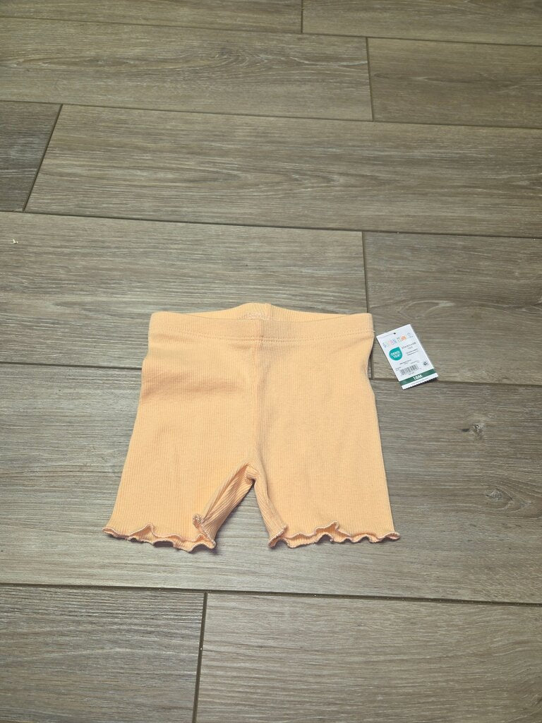 Peach Ribbed Toddler Shorts