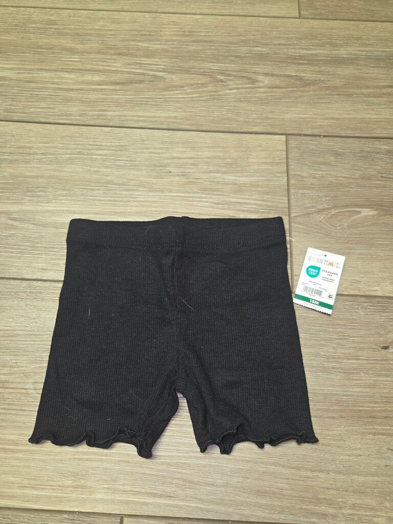 Black Ribbed Baby Shorts