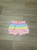 Pastel Striped Baby Shorts with Bow