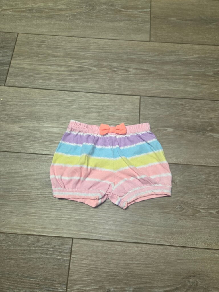 Pastel Striped Baby Shorts with Bow