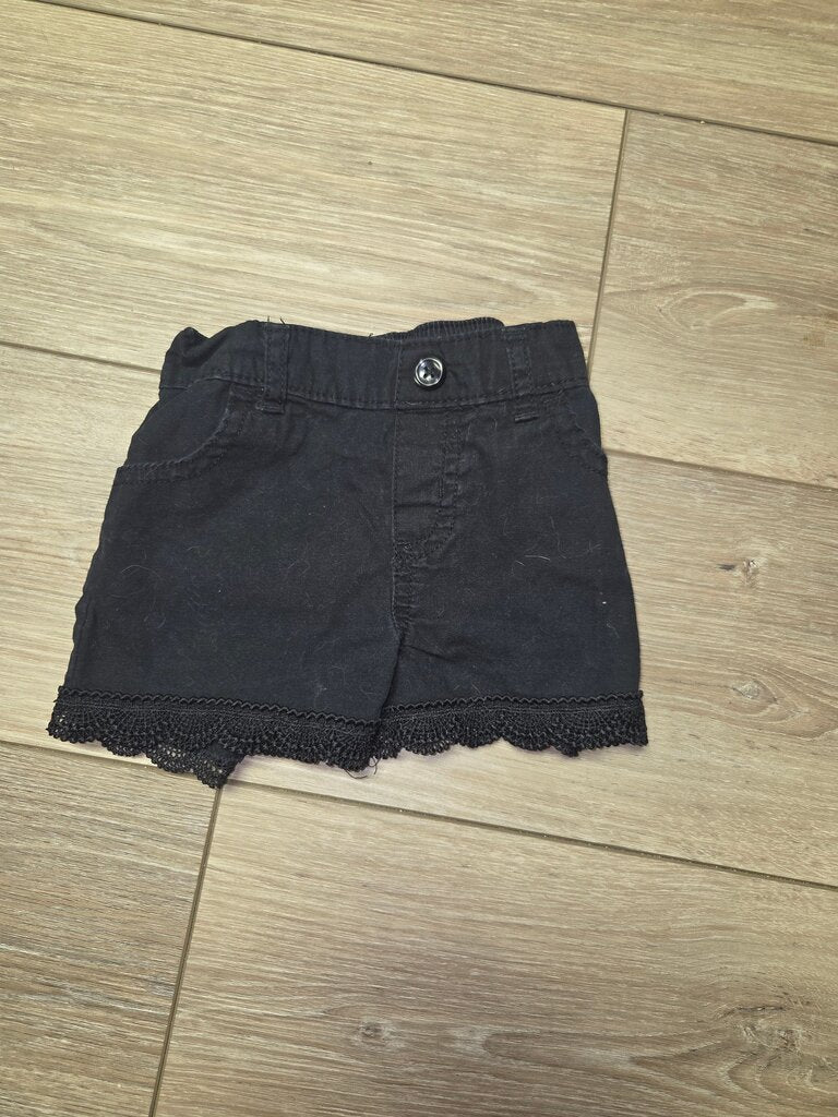 Black Lace Trim Shorts