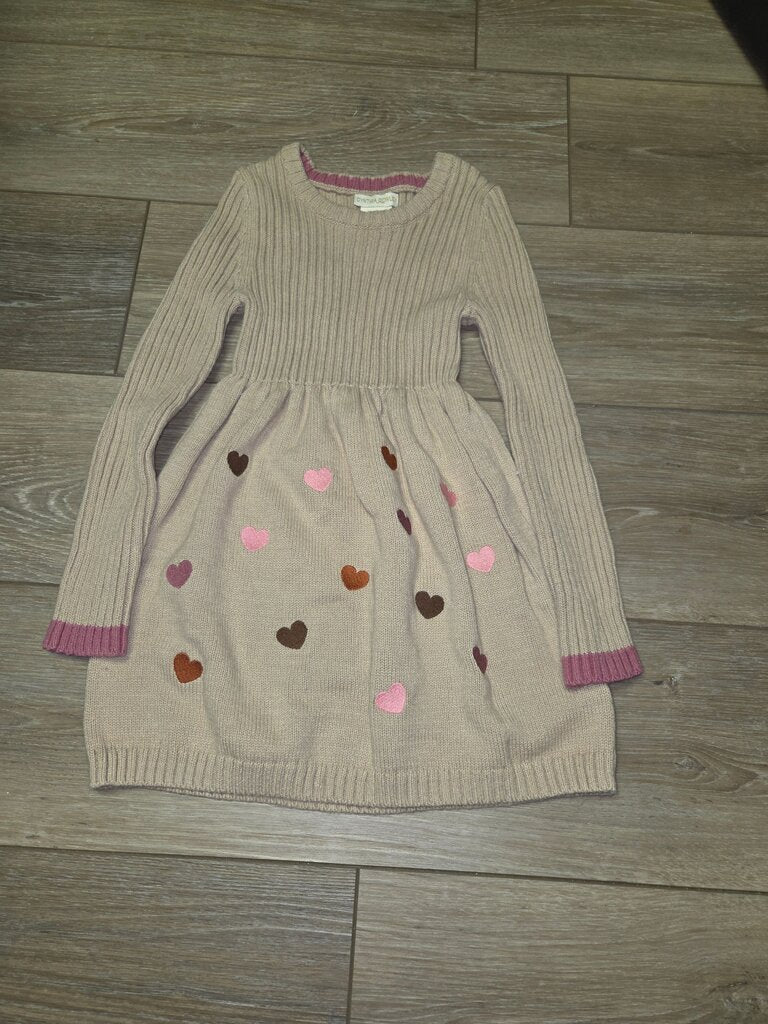 Girls' Heart Pattern Sweater Dress