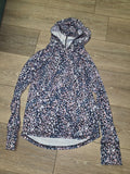 Girl's Hooded Long Sleeve Shirt with Floral Print