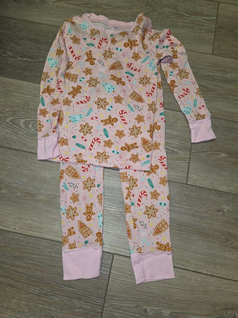Pink Gingerbread Holiday Pajama Set