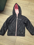 Columbia Black Quilted Jacket with Pink Lining