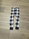 Navy and Beige Plaid Leggings