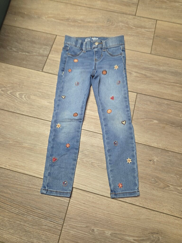 Embroidered Children's Denim Jeggings
