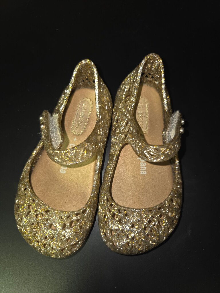 Girls Glittery Gold Mary Jane Shoes