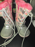 Girls' Pink and Gray Winter Boots