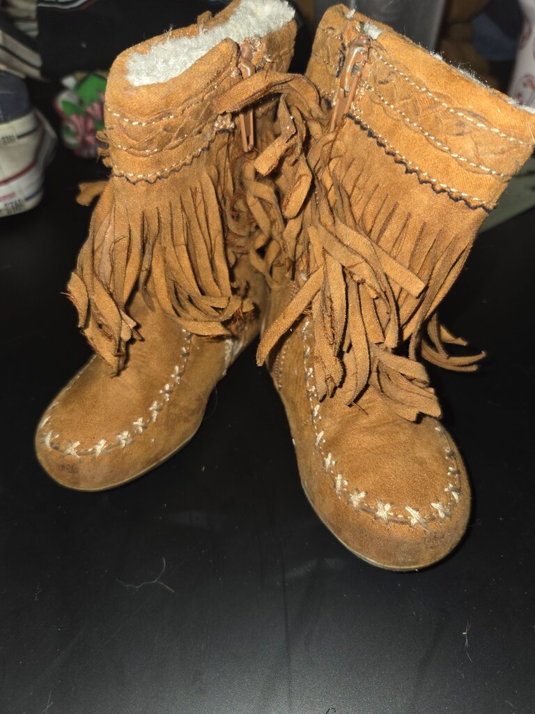 Brown Fringe Boots