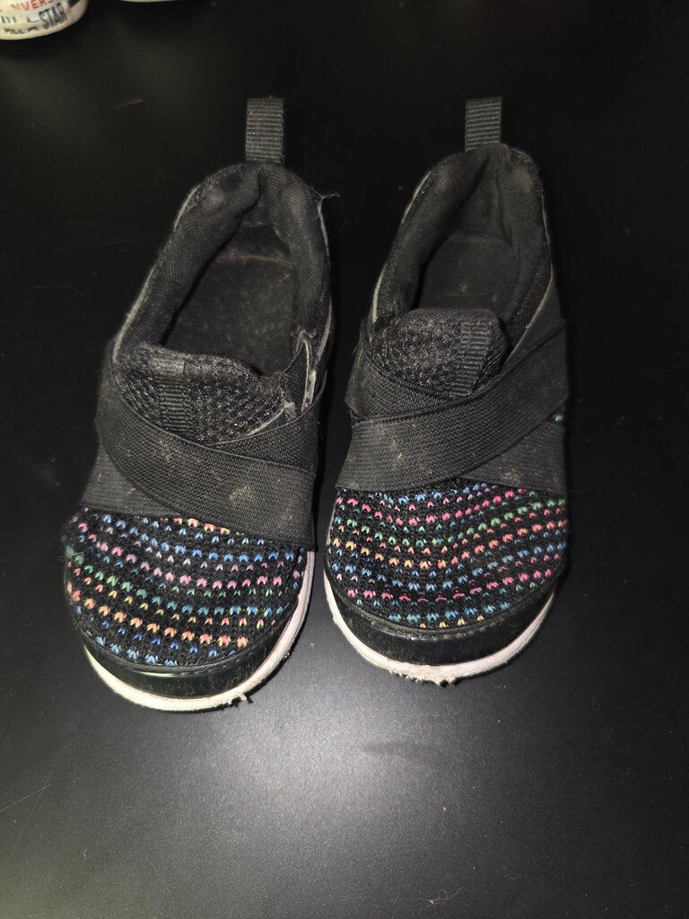 Black Multicolored Kids Slip-On Shoes