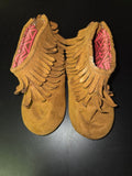 Fringed Soft Suede Baby Booties