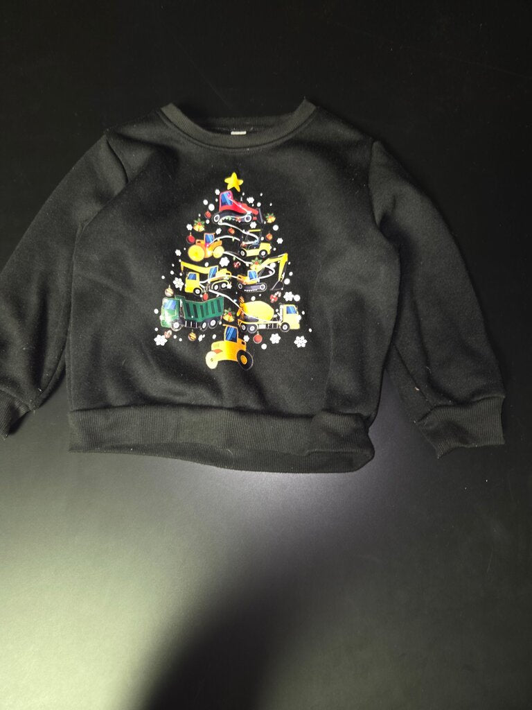 Black Christmas Sweater with Truck Design