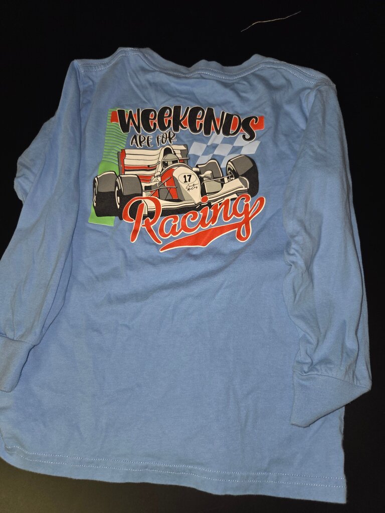 Blue Racing Graphic Long Sleeve Shirt