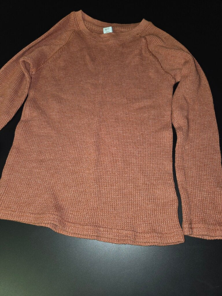 Kids Long Sleeve Waffle Knit Shirt
