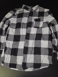 Black and Grey Checkered Long Sleeve Shirt