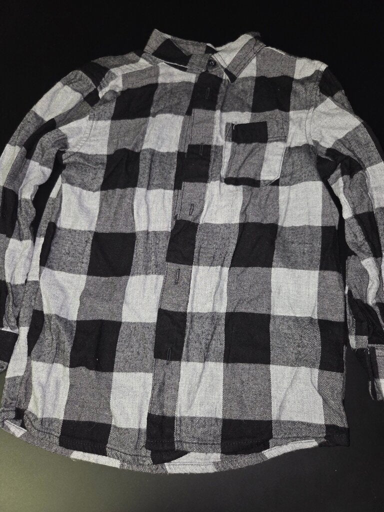 Black and Grey Checkered Long Sleeve Shirt
