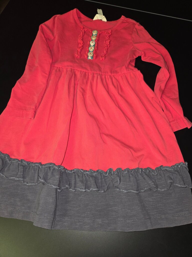 Girls Long Sleeve Dress with Ruffle Hem