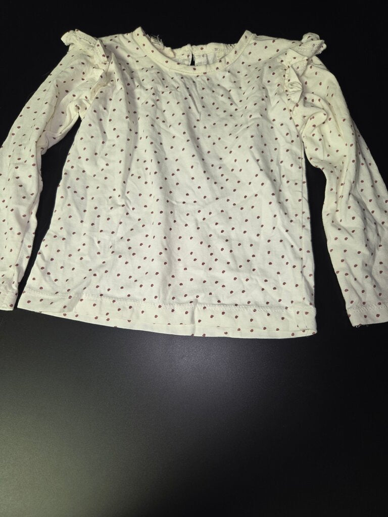 Girls Cream Polka Dot Long Sleeve Shirt