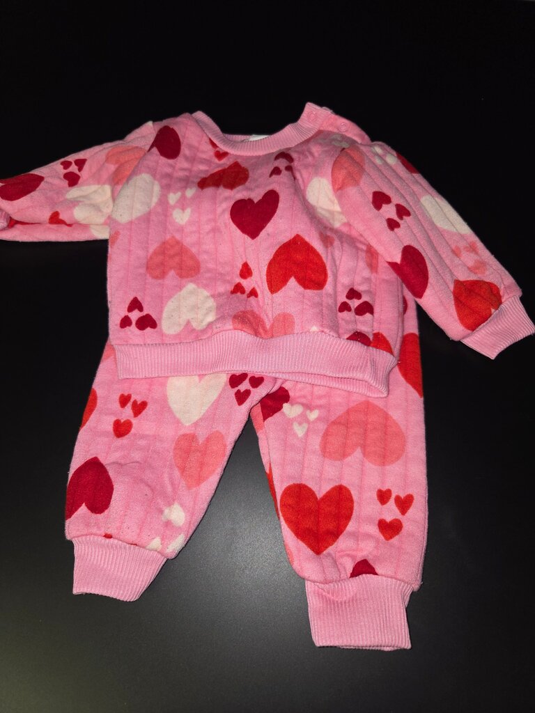 Pink Heart Patterned Toddler Set