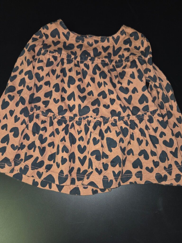 Brown Heart Print Dress