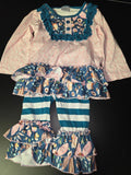 Girls' Long Sleeve Ruffle Top and Leggings Set