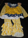 Yellow Striped Ruffled Outfit