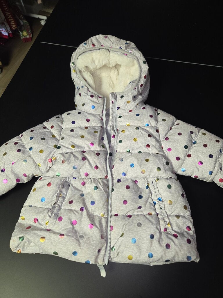 Girls' Polka Dot Puffer Jacket