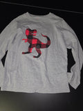 Kids Gray Dinosaur Long Sleeve Shirt