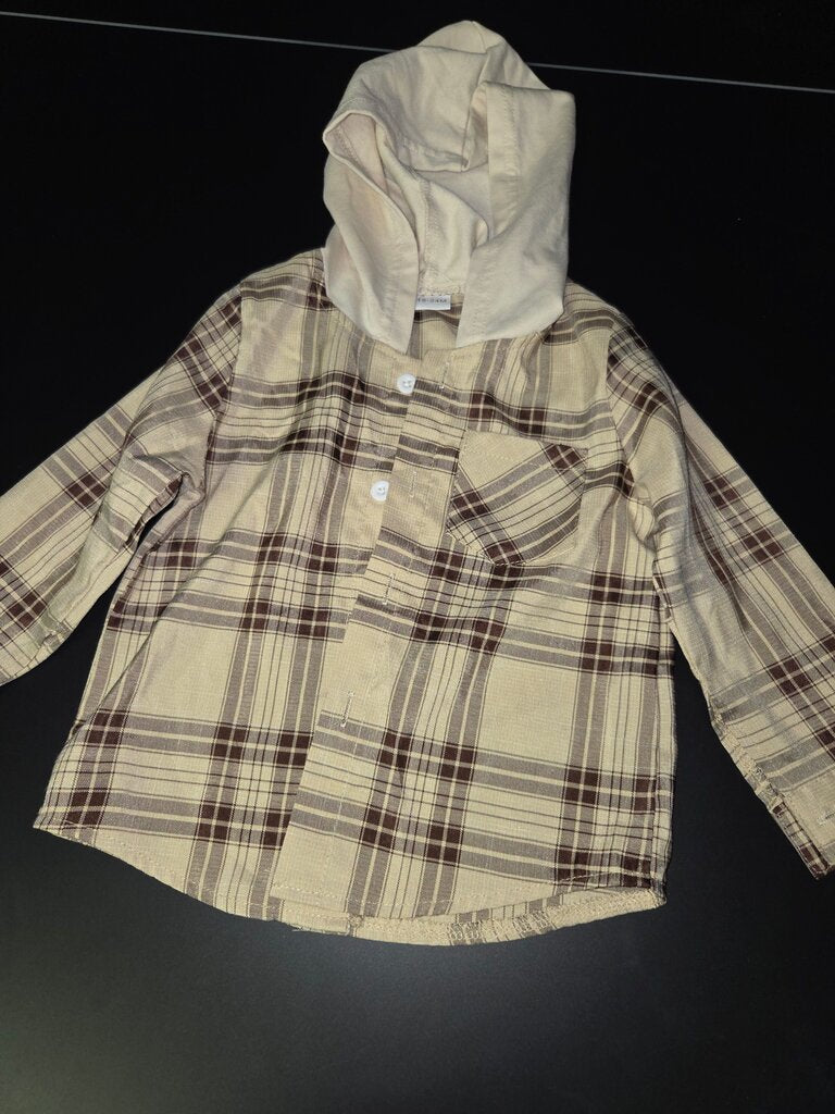 Plaid Hooded Shirt