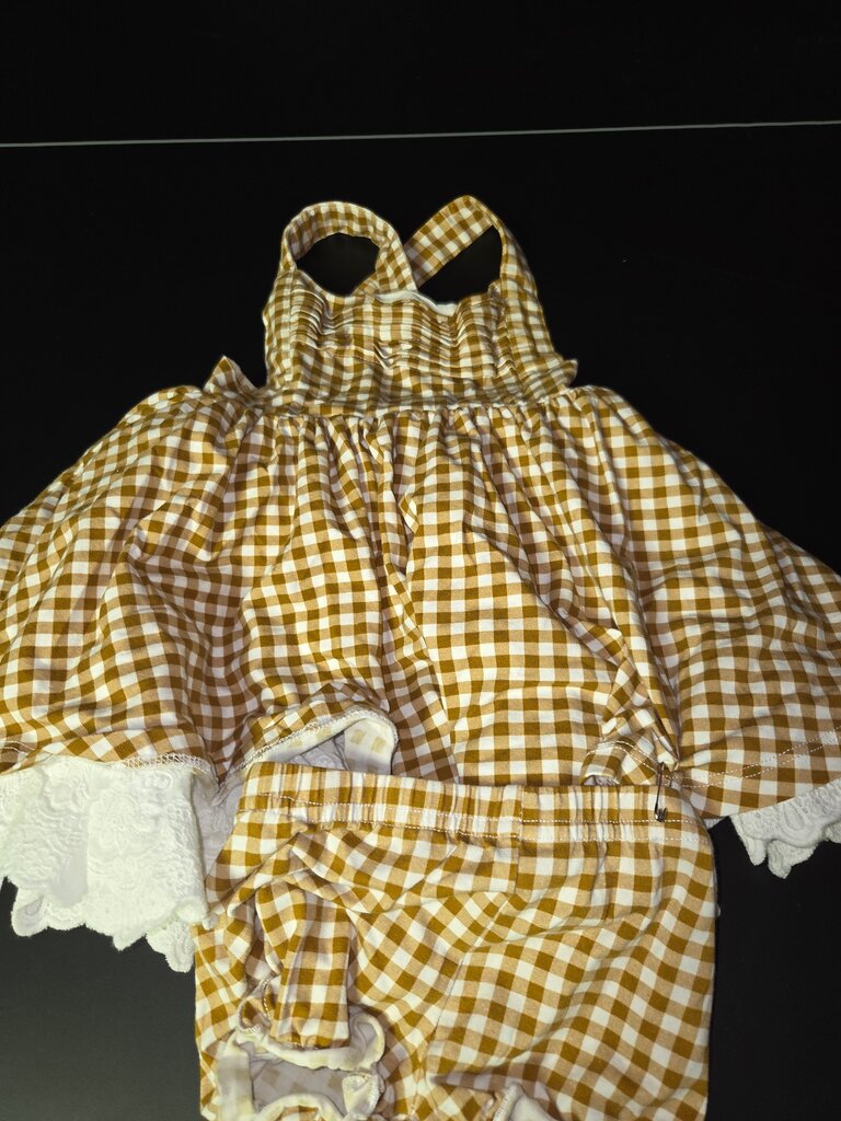 Gingham Check Baby Dress Set