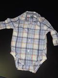 OshKosh Boys' Button-Up Plaid Onesie