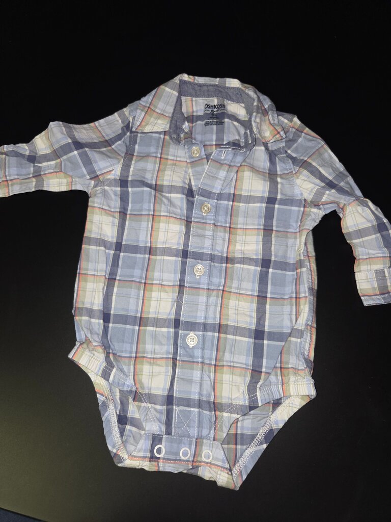 OshKosh Boys' Button-Up Plaid Onesie