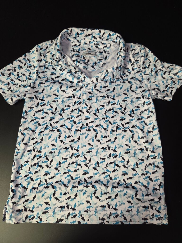 Toddler Boys' Shark Print Polo Shirt