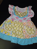Colorful Girls Dress with Polka Dots and Patterns