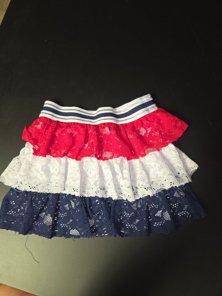 Red, White, and Blue Ruffled Skirt