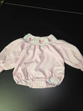 Pink Gingham Baby Blouse with Butterfly Embroidery