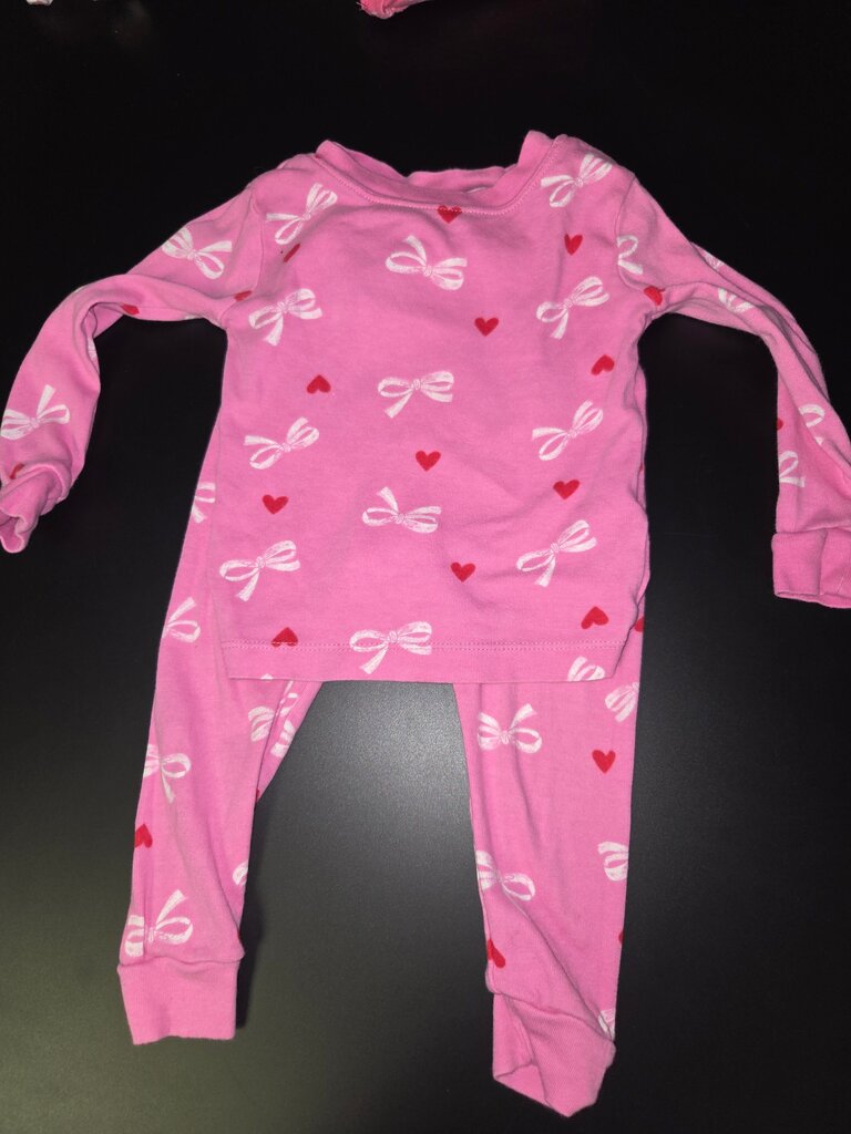 Pink Heart and Bow Pajama Set