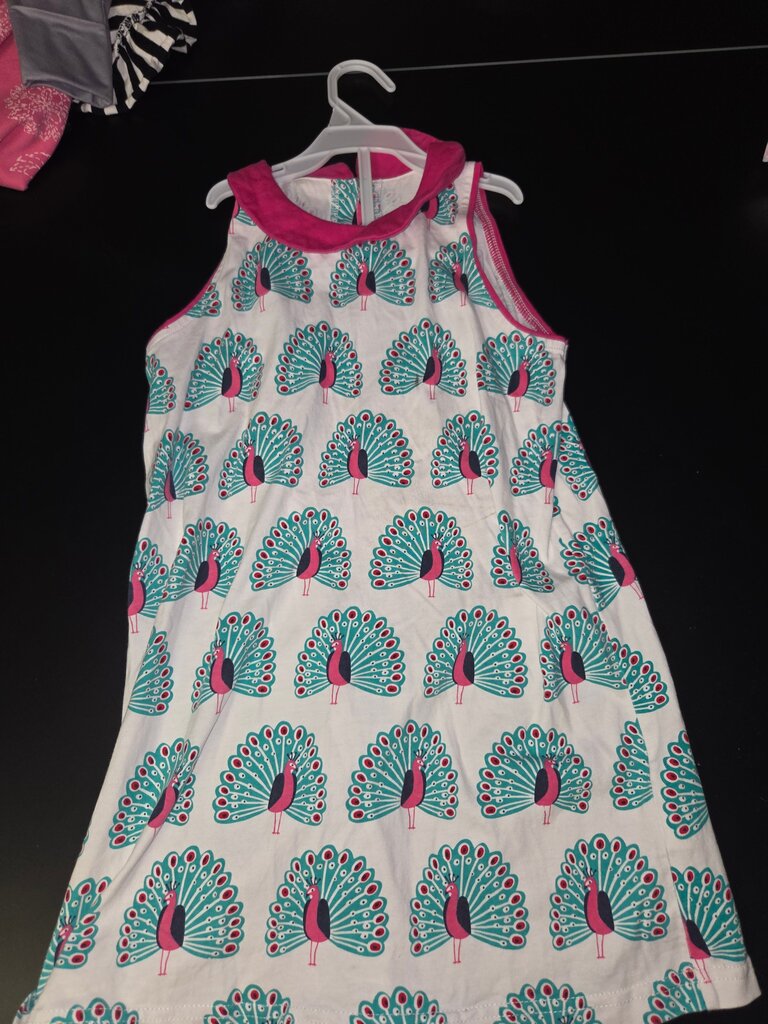 Peacock Pattern Dress for Girls