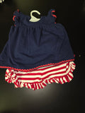 Navy Blue and Red Striped Toddler Outfit